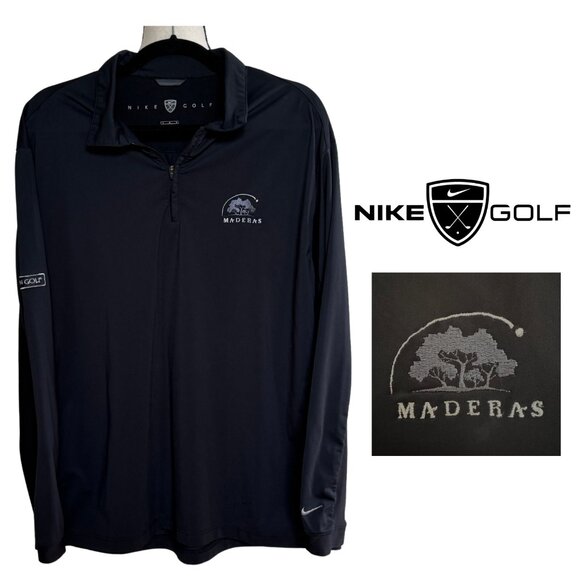 NIKE Golf Men's L Black Maderas Golf Course Troon Performance Dri-Fit Shirt - Picture 1 of 14